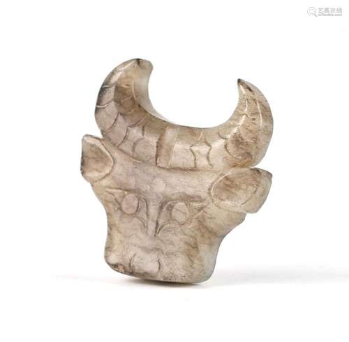 Chinese Archaic Jade Buffalo Head