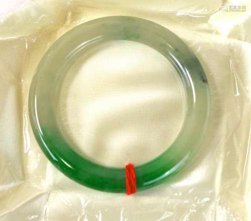 Chinese Green & Celadon Jadeite Bangle