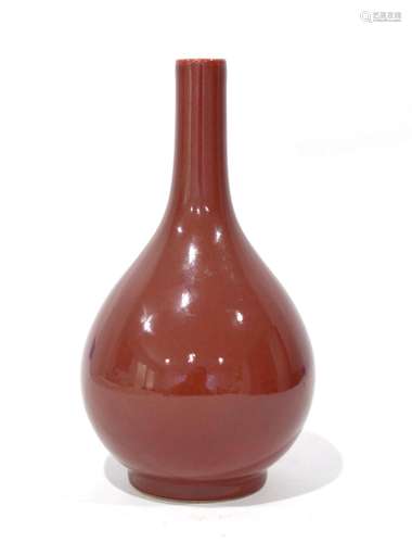 Chinese Copper Red Glazed Bottle Vase