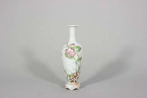 Enamel flower willow leaf vase