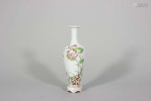 Enamel flower willow leaf vase