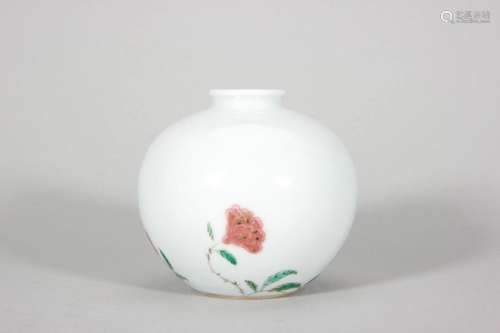 Underglaze Red Multicolored Flower Apple Zun