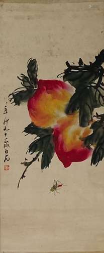 Qi Baishi birthday peach picture