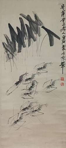 Qi Baishi shrimp funny picture