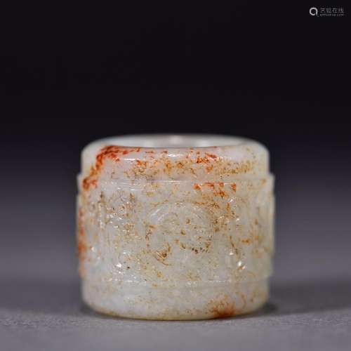 Old Collection Hetian Jade Seed Material Longevity Pattern W...