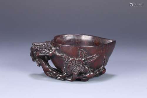 Old Collection Red Sandalwood Plum Blossom Peach Cup