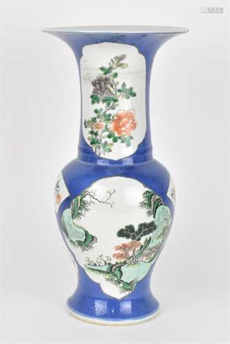 A Chinese Qing dynasty famille verte yenyen vase, possibly K...