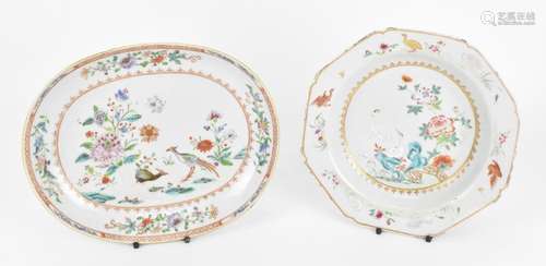 Two Chinese Qianlong period Famille Rose porcelain dishes, 1...