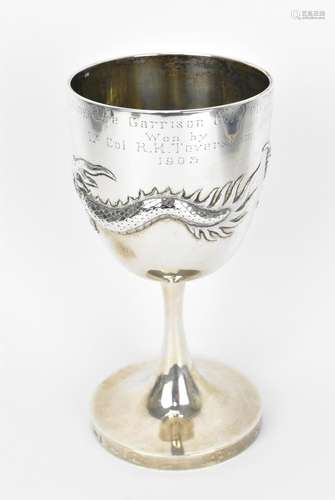 An Edwardian Chinese export silver golf trophy cup by Wang H...