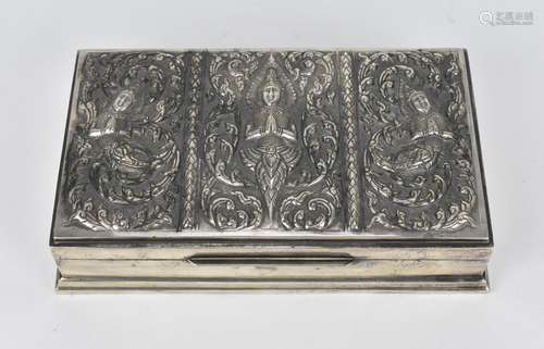 A South East Asian sterling silver cigarette box, late 19th/...