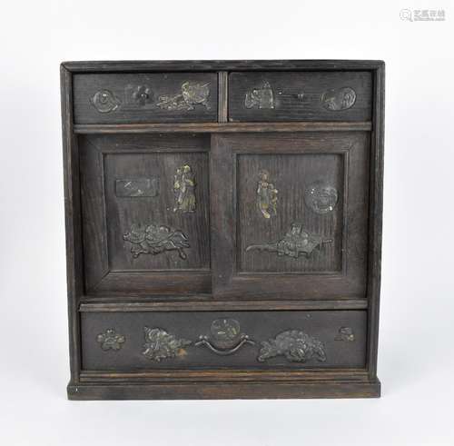 A Japanese Meiji period table top cabinet, late 19th century...