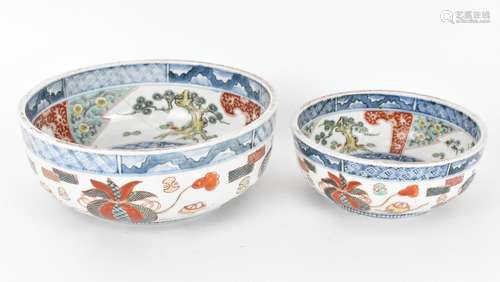 Two Japanese Meiji period imari bowls, late 19th century, ea...