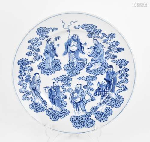 A Chinese Qing dynasty 'eight immortals' plate, 19th...