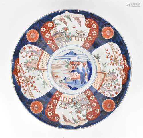 A large Japanese imari charger, Meiji period, in traditional...