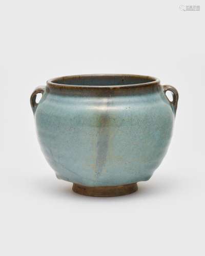 A jun-ware celadon glazed jar with loop handles Jin Dynasty ...