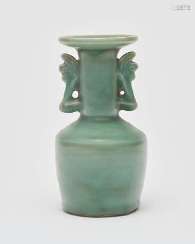 A longquan-ware celadon-glazed mallet vase with 'phoenix' ha...