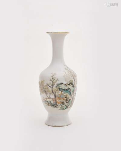 A qianjiangcai and gold decorated 'landscape' vase Late Qing...