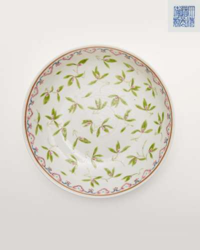 A famille-rose enamelled 'orchid' plate Daoguang six-charact...
