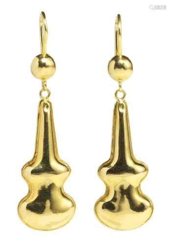 Lalaounis, pendants d'oreilles stylisés<br />
Or 750, H 4,5