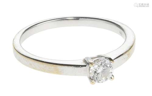 Bague solitaire sertie d'un diamant (env. 0,25 ct)<br />
Or ...