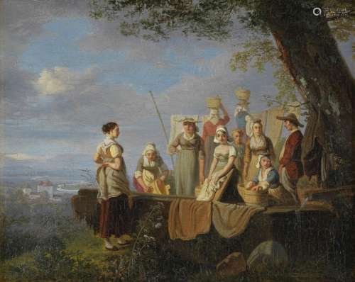 Adam Toepffer (1766-1847)<br />
Lavandières à la fonta