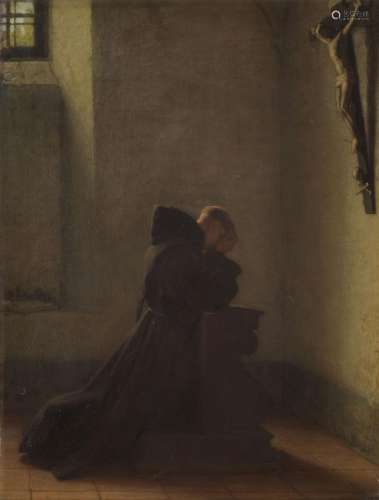 Alfred van Muyden (1818-1898)<br />
Moine en prière, h