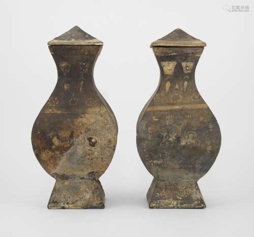 Paire de vases, Chine, dynastie Han (206 avant -