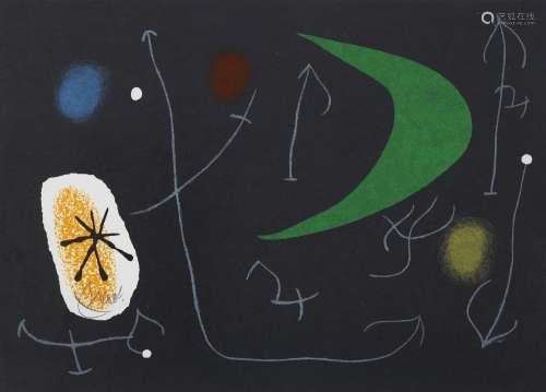 Joan Miro (1893-1983)<br />
Le Lézard aux plumes d'or,