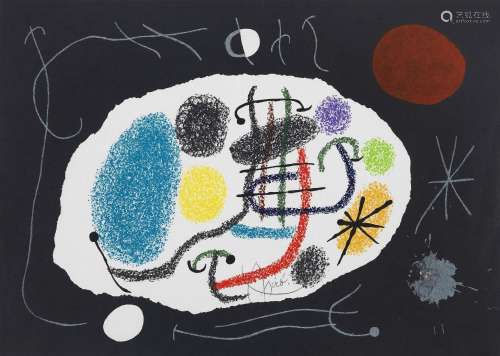 Joan Miro (1893-1983)<br />
Le Lézard aux plumes d'Or,