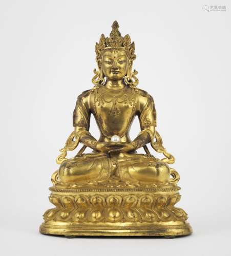 Bouddha assis Dhyana mudra, art sino-tibétain, XI