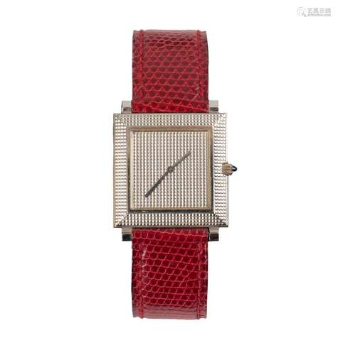 BOUCHERON
Montre bracelet de dame, extra plate carrée e