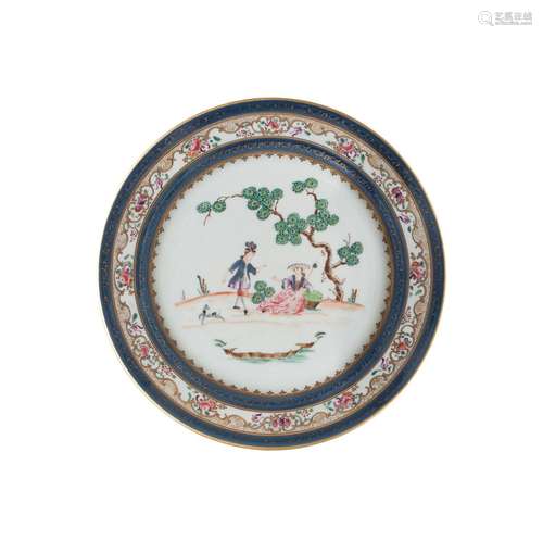 CHINE, ÉPOQUE QIANLONG (1736-1795)
Assiette en porcelai