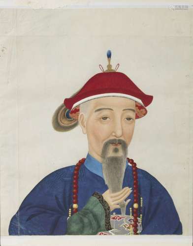 ÉCOLE CHINOISE, DYNASTIE
QING, XIXe SIÈCLE
Portrait d'u