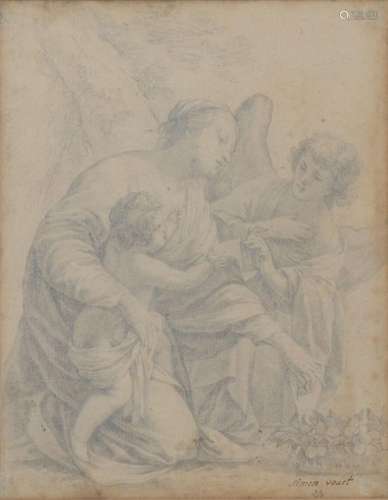 ÉCOLE DU XIXe SIÈCLE D'APRÈS SIMON VOUET
La vierge et l