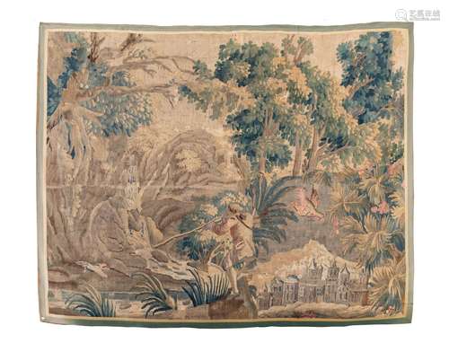 AUBUSSON, XVIIIe SIÈCLE
Verdure à décor d'arbres et ani