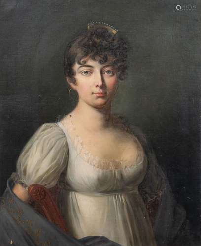 ÉCOLE DU XIXe SIÈCLE
Portrait de dame de cour
Huile sur