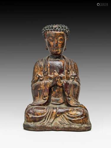 CHINE, DYNASTIE MING,
XVIIe SIÈCLE
Statuette de bouddha