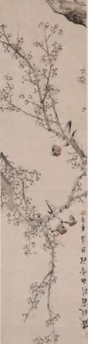 朱梦庐 1826-1900 梅花雀鸟