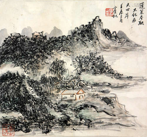 黄宾虹（款） 1865-1955 山居图