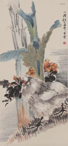 任伯年 1840-1895 芭蕉白鸡