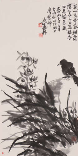 吴春林 b.1948 幽兰小鸟