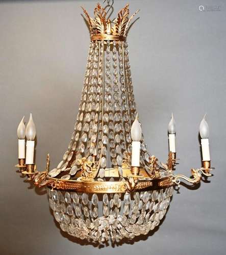 Lustre de style empire en bronze doré