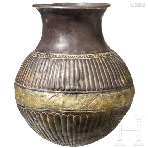 A Greek silver vessel with chased and incised decoration, 4t...