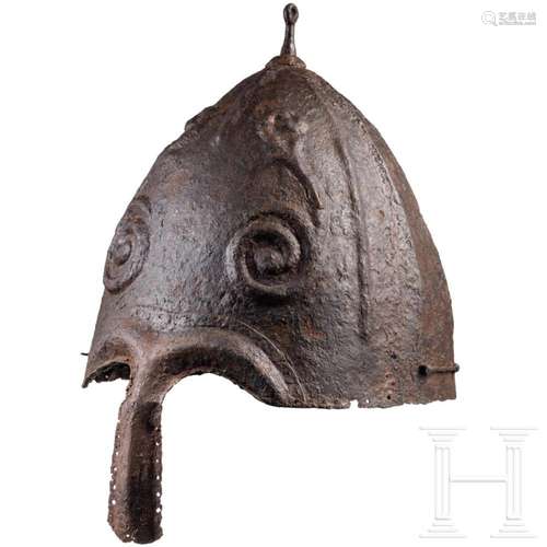 An East Slavic nasal helmet with spiral decoration, late 12t...