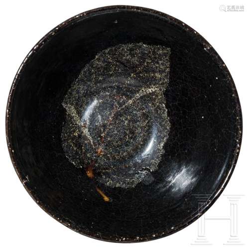 A Chinese leaf-decorated Jizhou tea bowl, probably southern ...