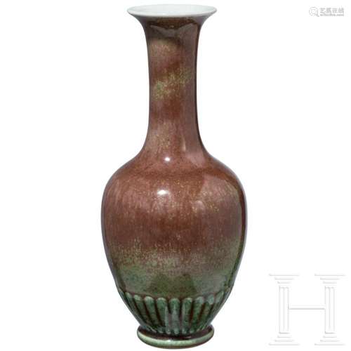 A Chinese peach-bloom vase with Kangxi six-character mark, p...