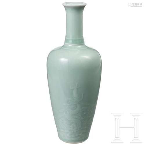 A Chinese pale-blue glazed dragon vase, probably 19th/20th c...