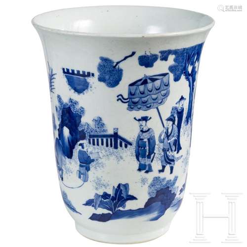 A Chinese blue and white vase with figural scene, late 19th/...