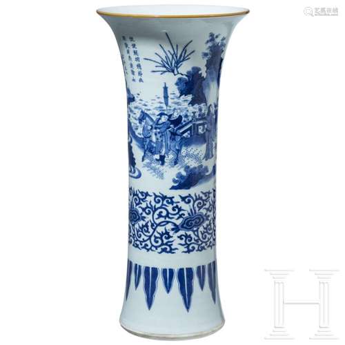 A large Chinese blue and white porcelain "soldier"...