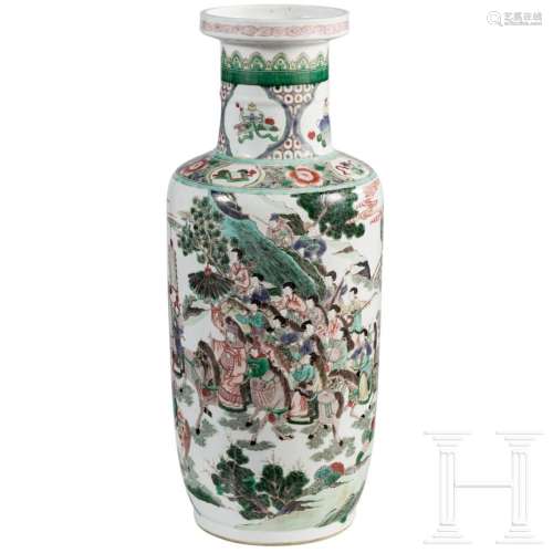 A large Chinese famille verte vase, 19th/20th century